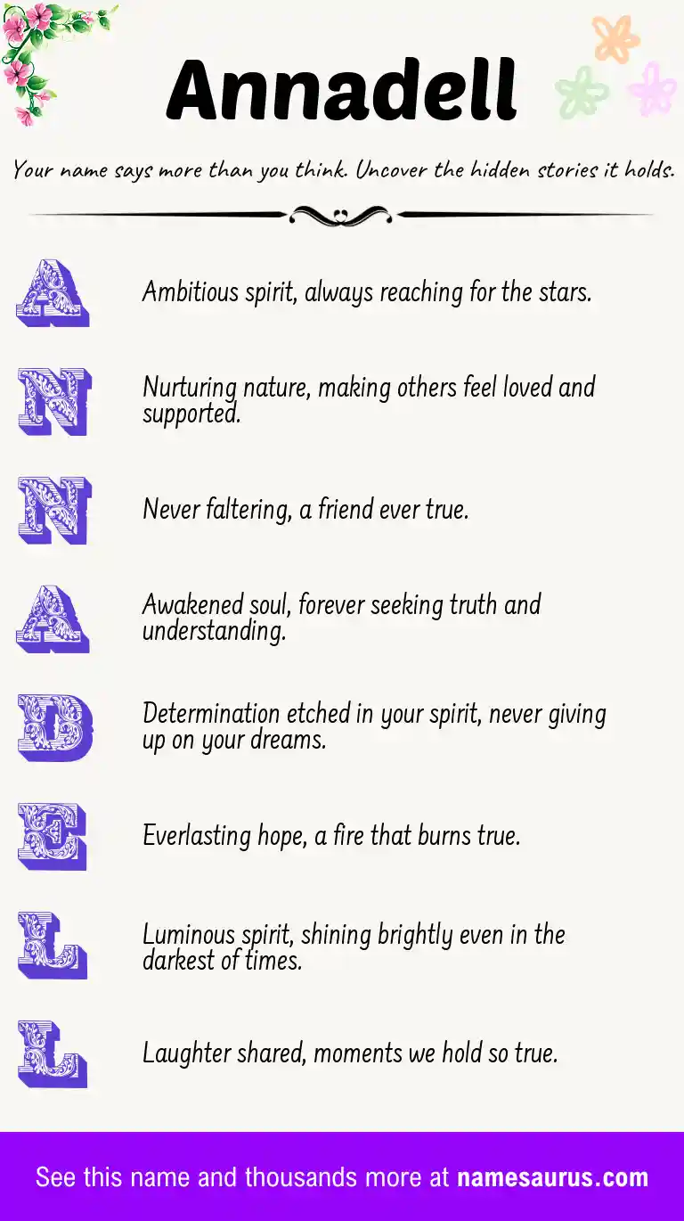 Acrostic poem about Annadell.
