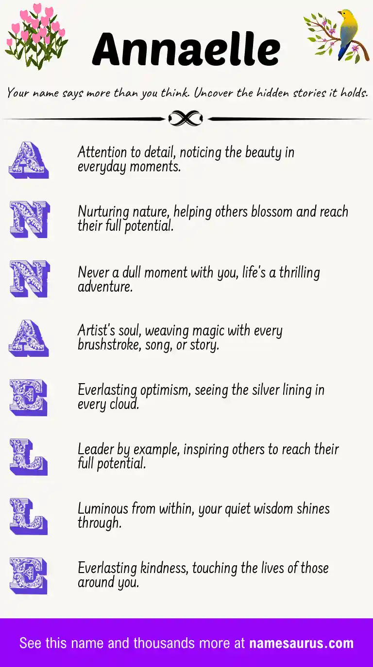 Acrostic poem about Annaelle.