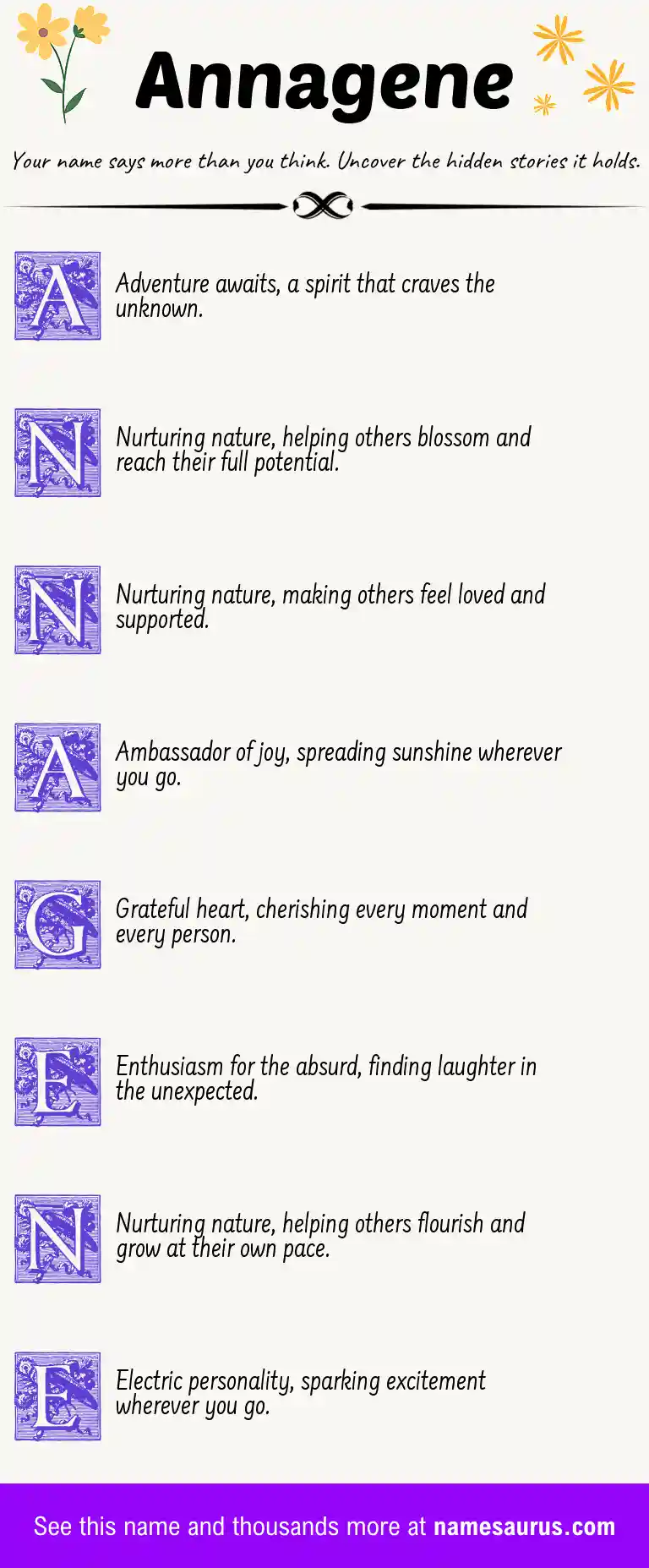 Acrostic poem about Annagene.