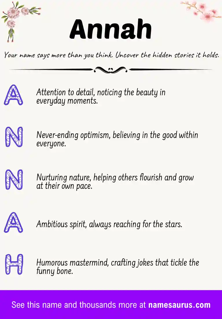 Acrostic poem about Annah.