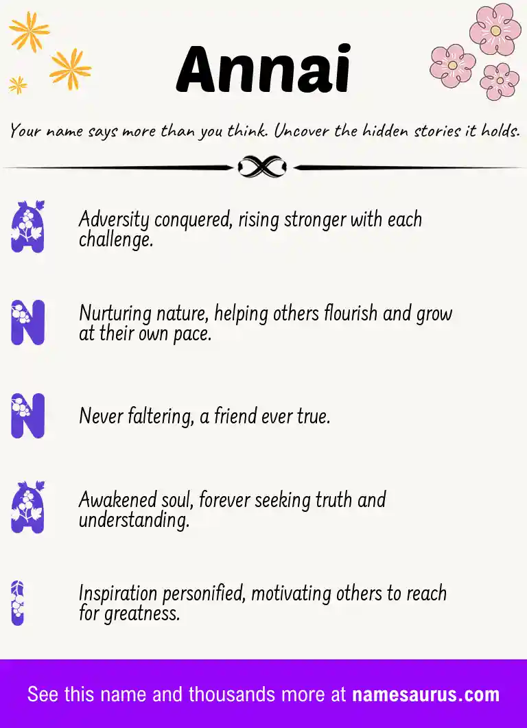 Acrostic poem about Annai.