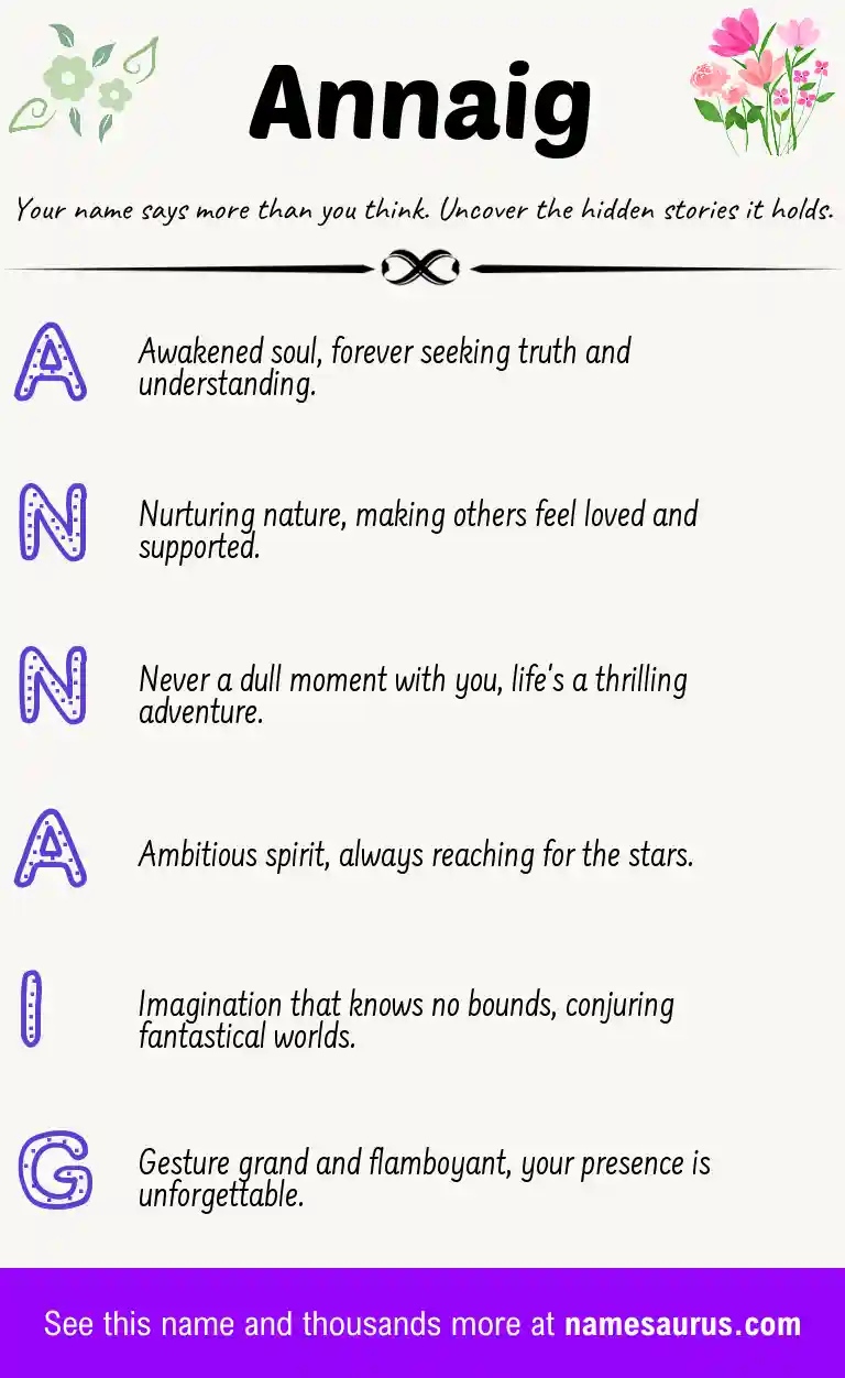 Acrostic poem about Annaig.