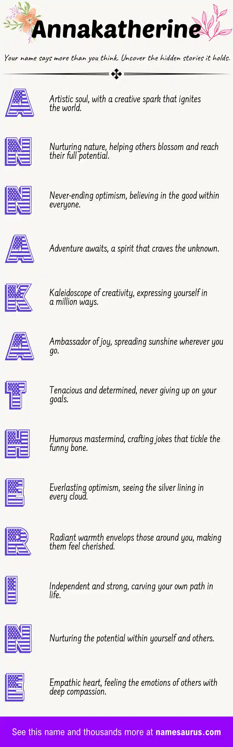 Acrostic poem about Annakatherine.