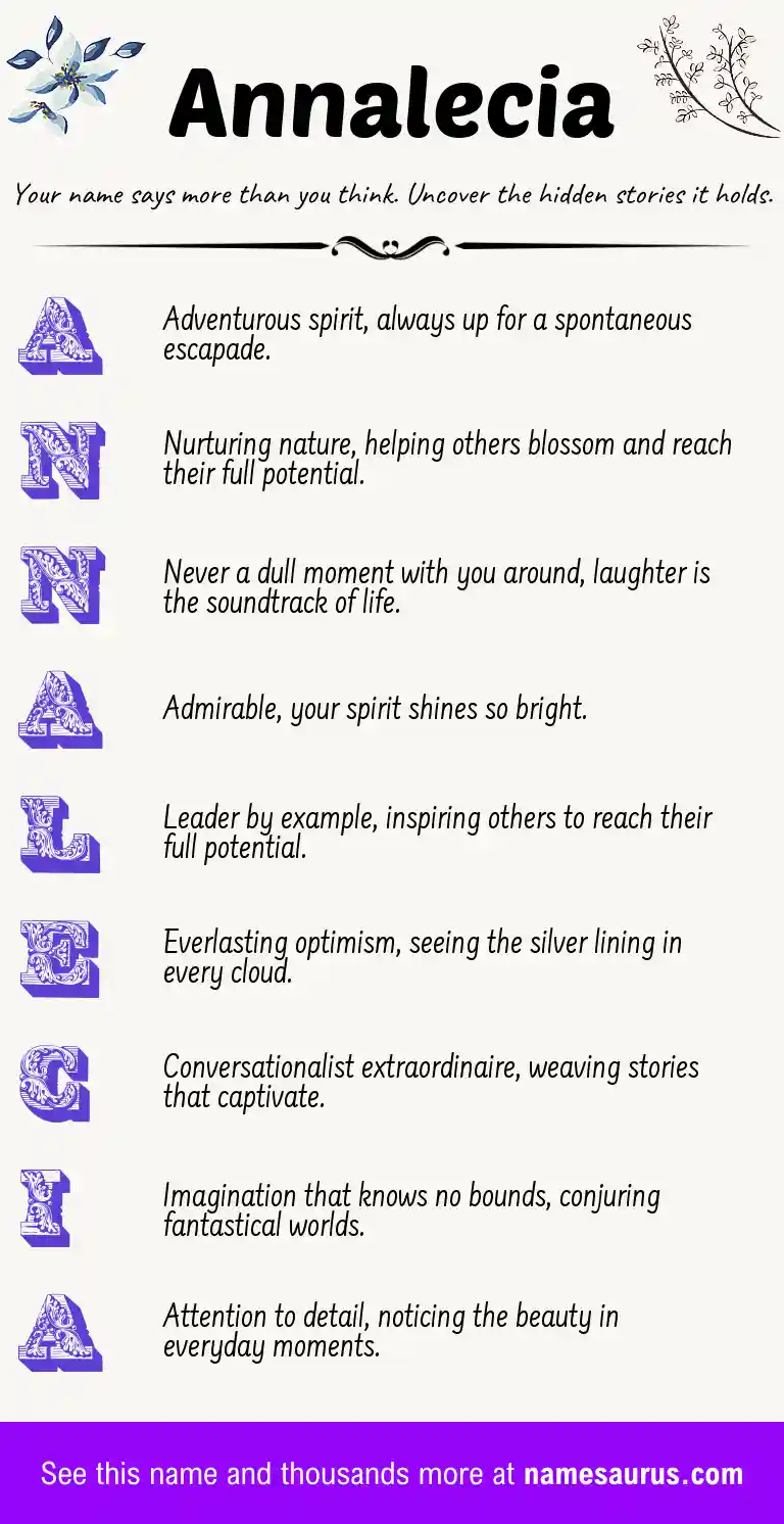 Acrostic poem about Annalecia.