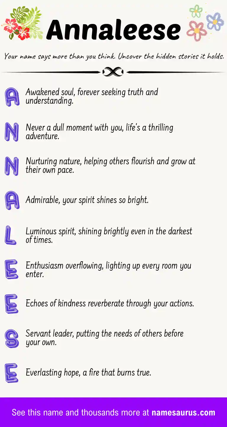 Acrostic poem about Annaleese.