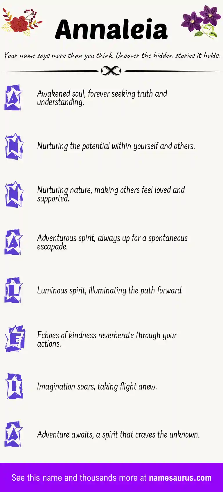 Acrostic poem about Annaleia.
