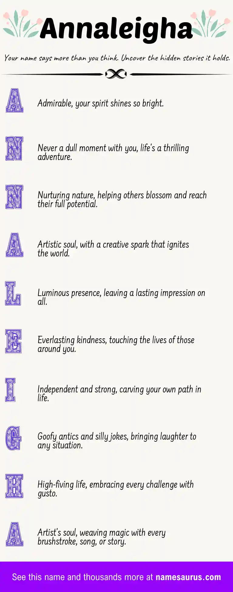 Acrostic poem about Annaleigha.