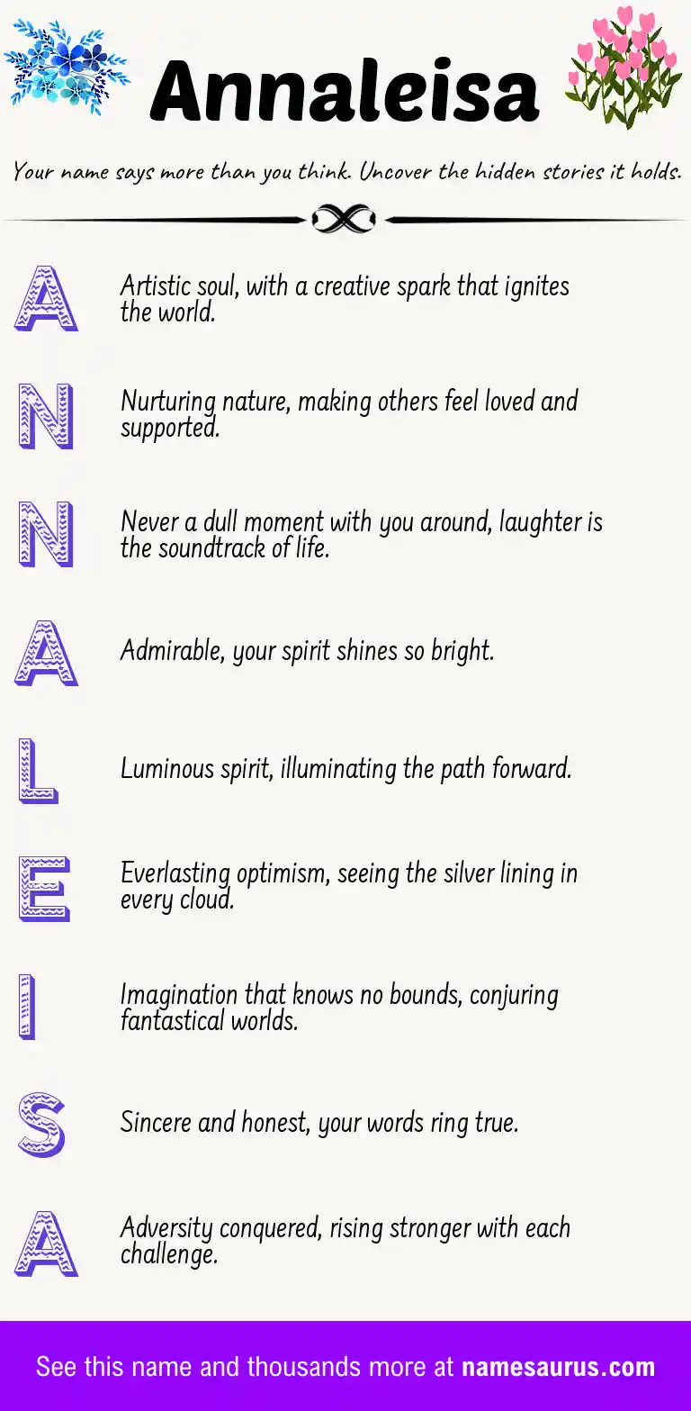 Acrostic poem about Annaleisa.