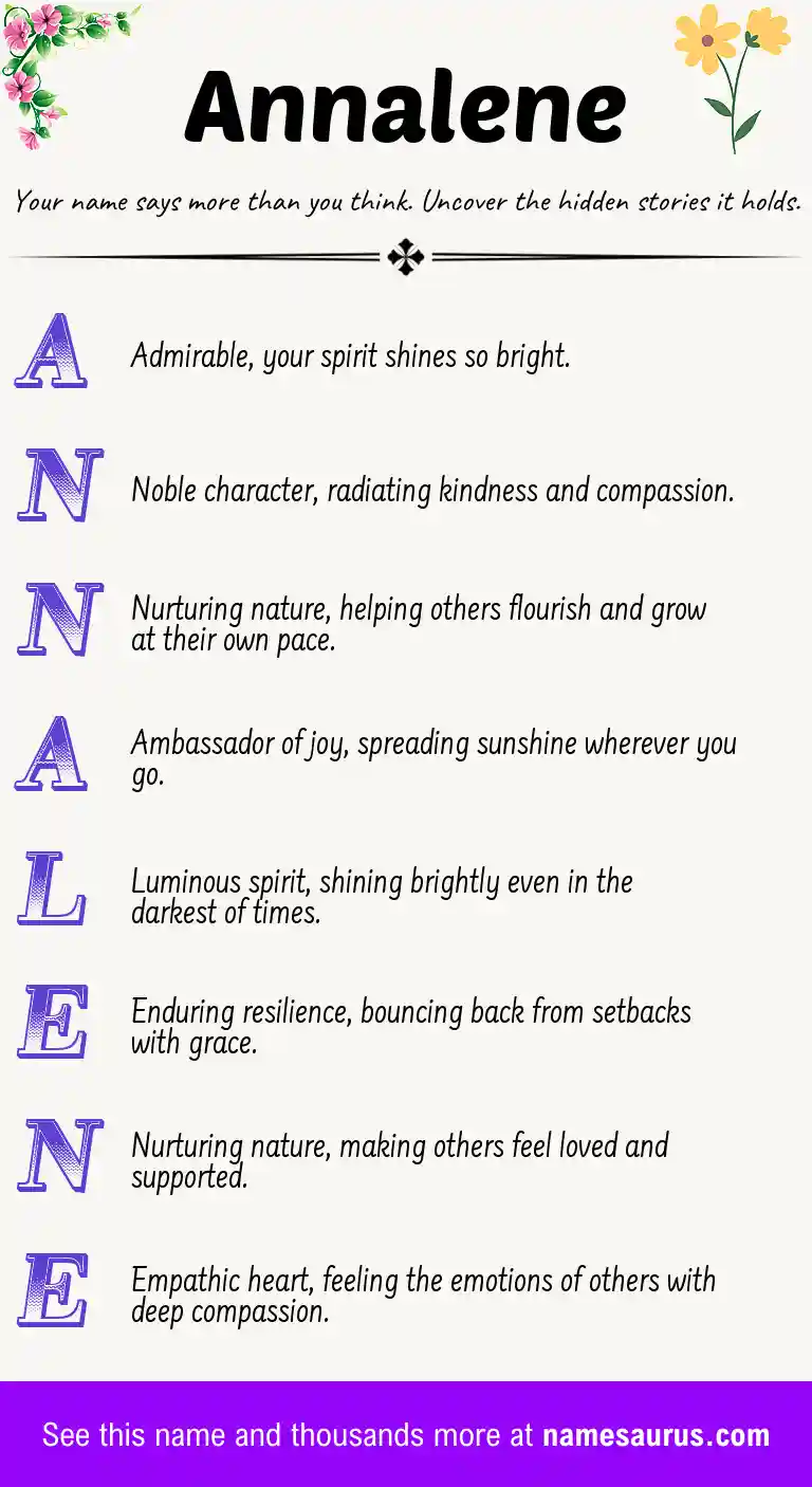 Acrostic poem about Annalene.