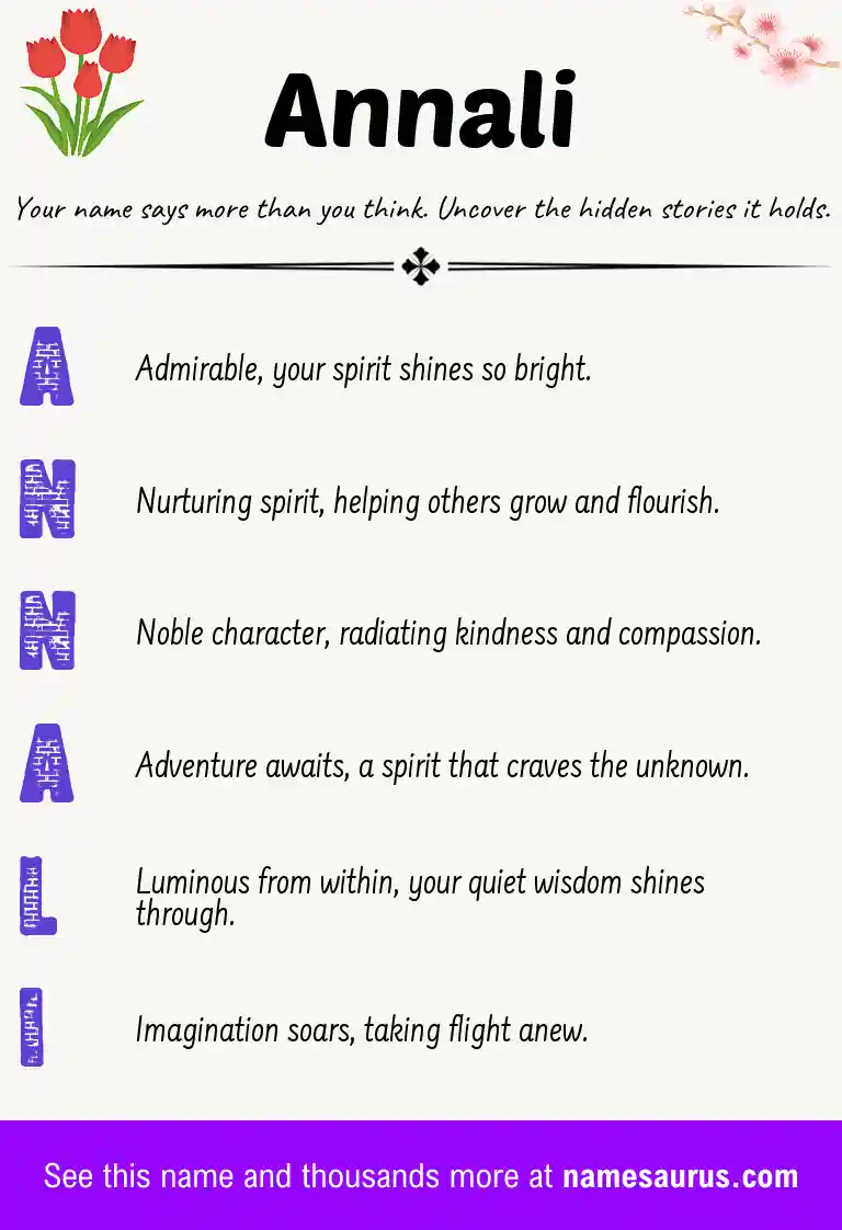 Acrostic poem about Annali.