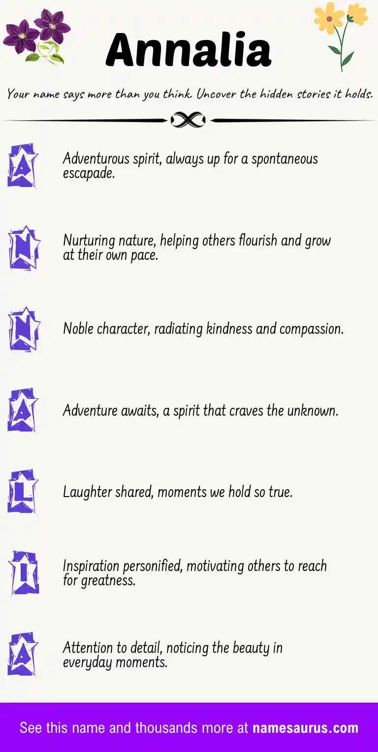Acrostic poem about Annalia.