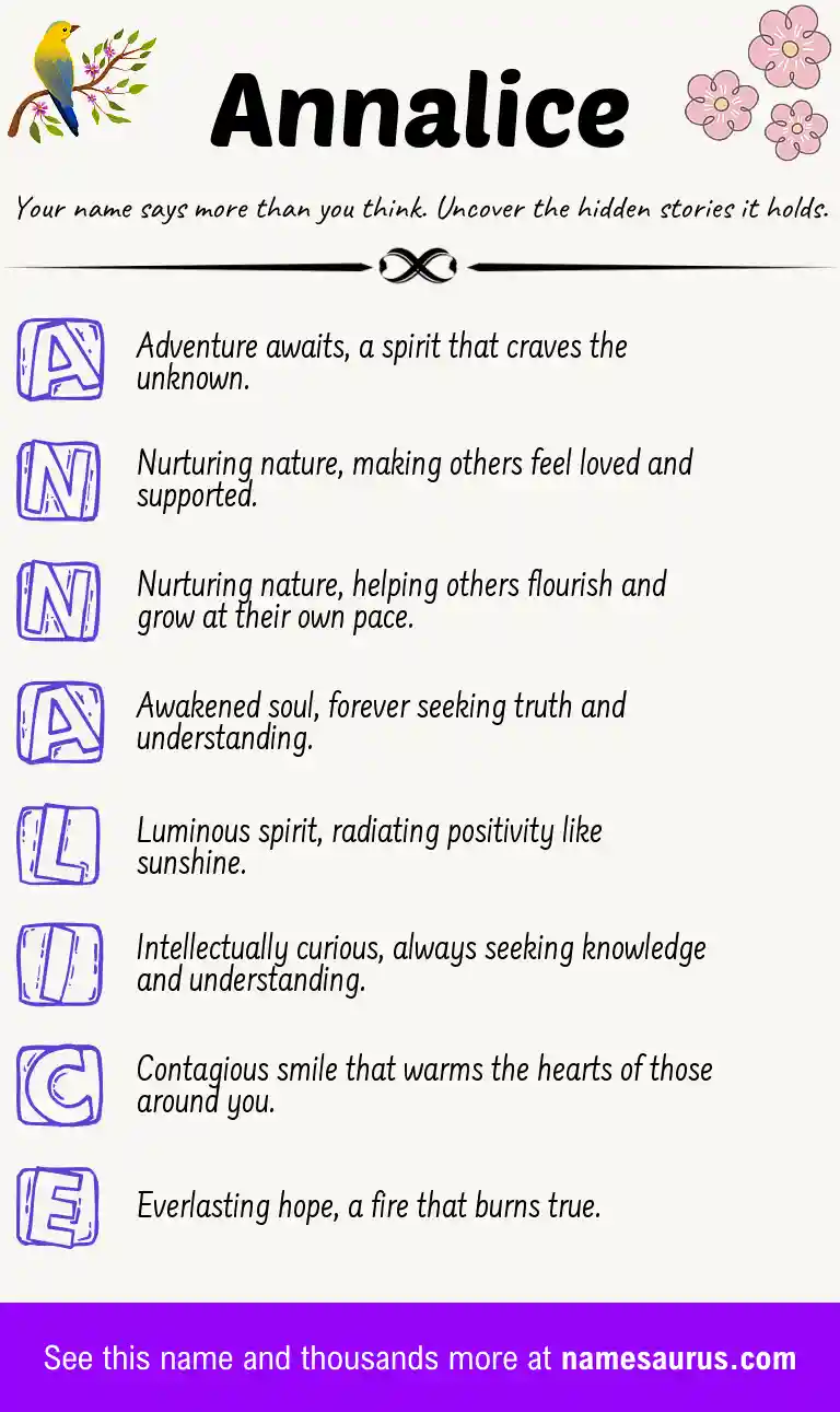 Acrostic poem about Annalice.