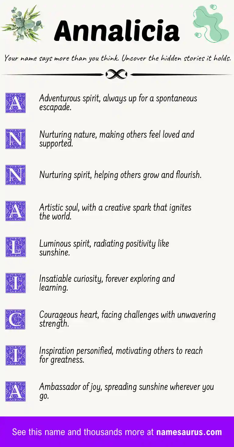 Acrostic poem about Annalicia.