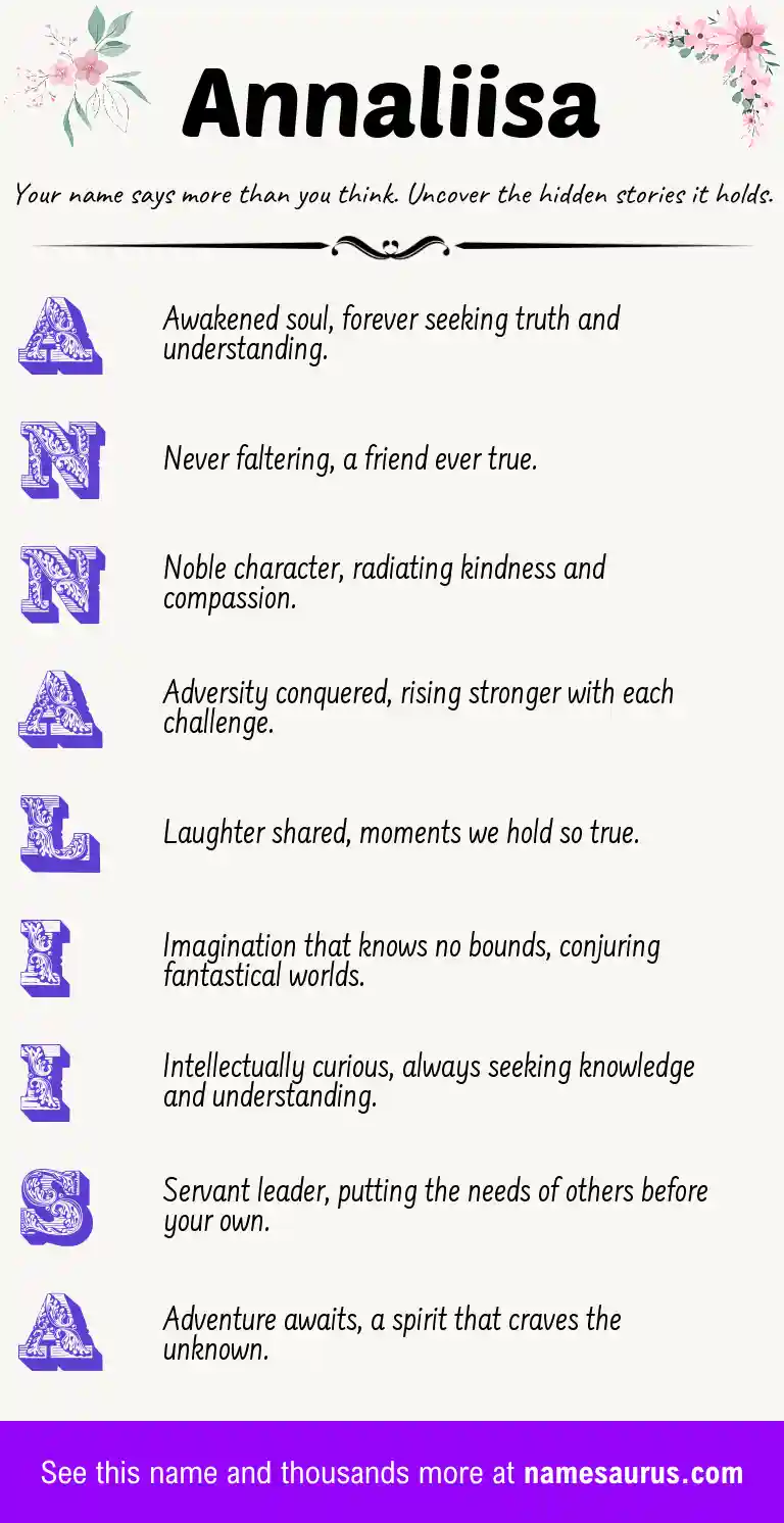 Acrostic poem about Annaliisa.
