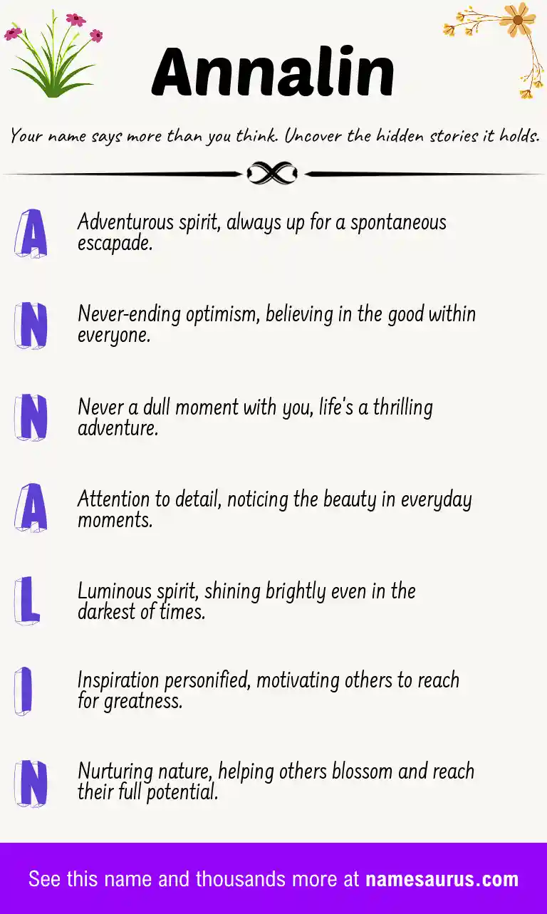 Acrostic poem about Annalin.