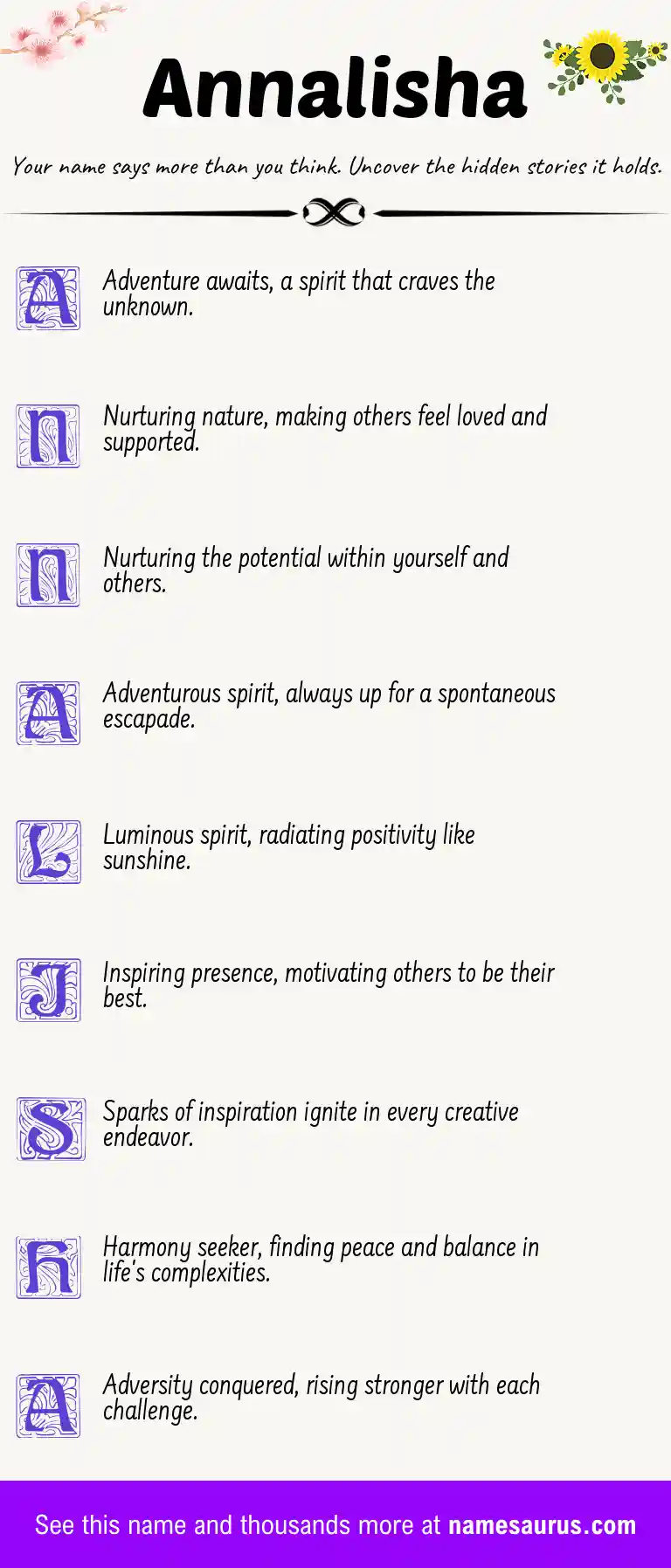 Acrostic poem about Annalisha.