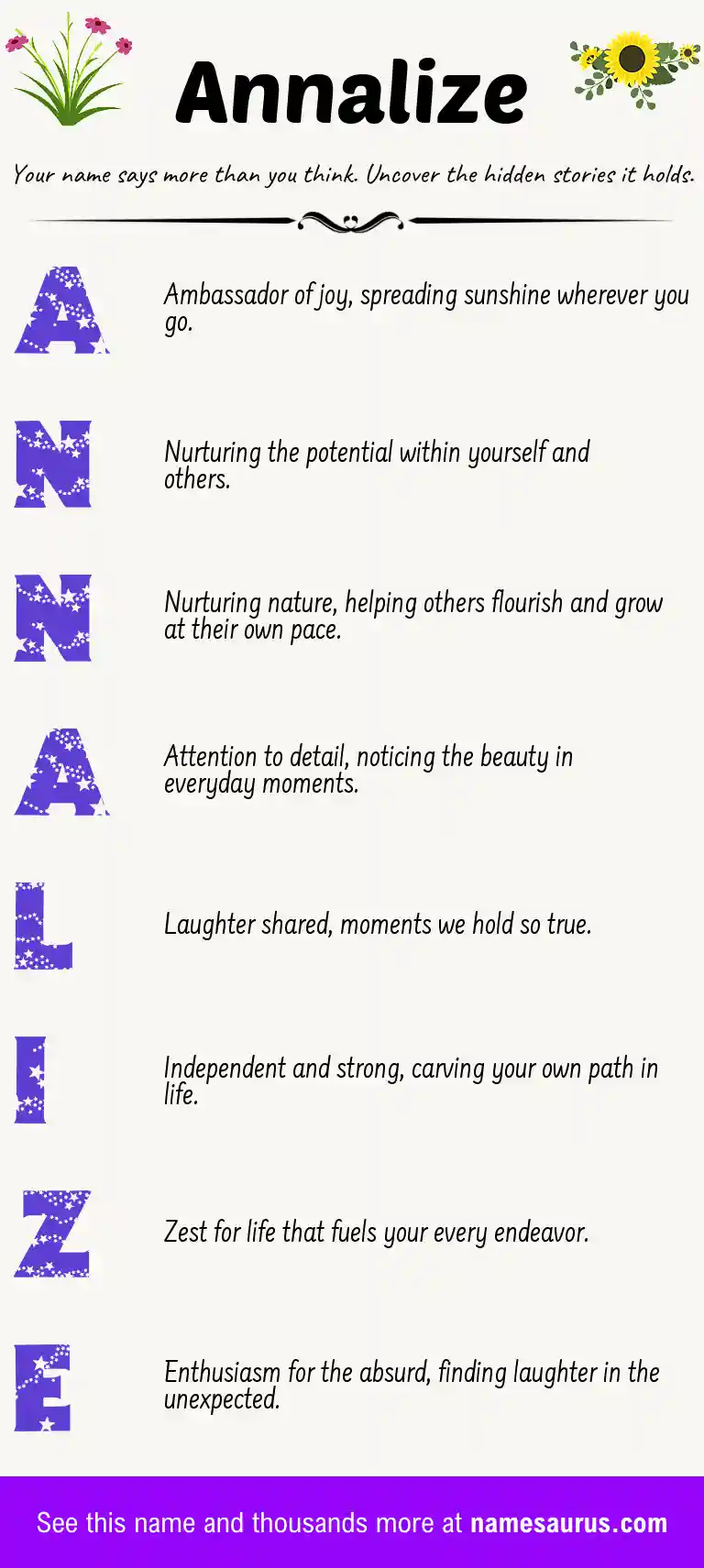 Acrostic poem about Annalize.