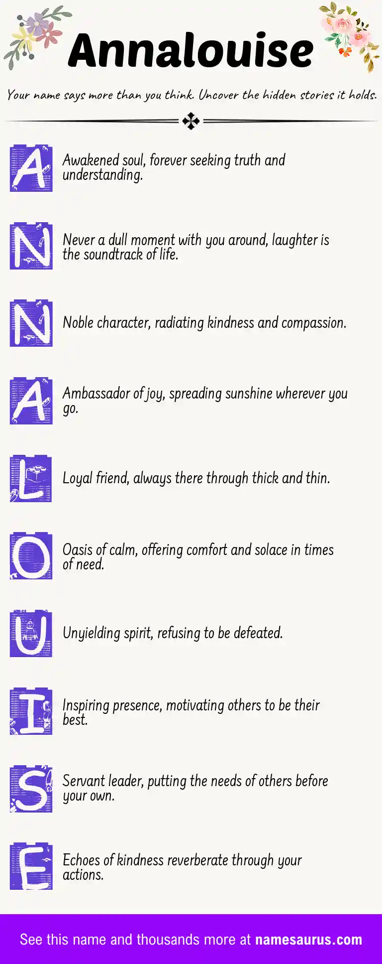 Acrostic poem about Annalouise.