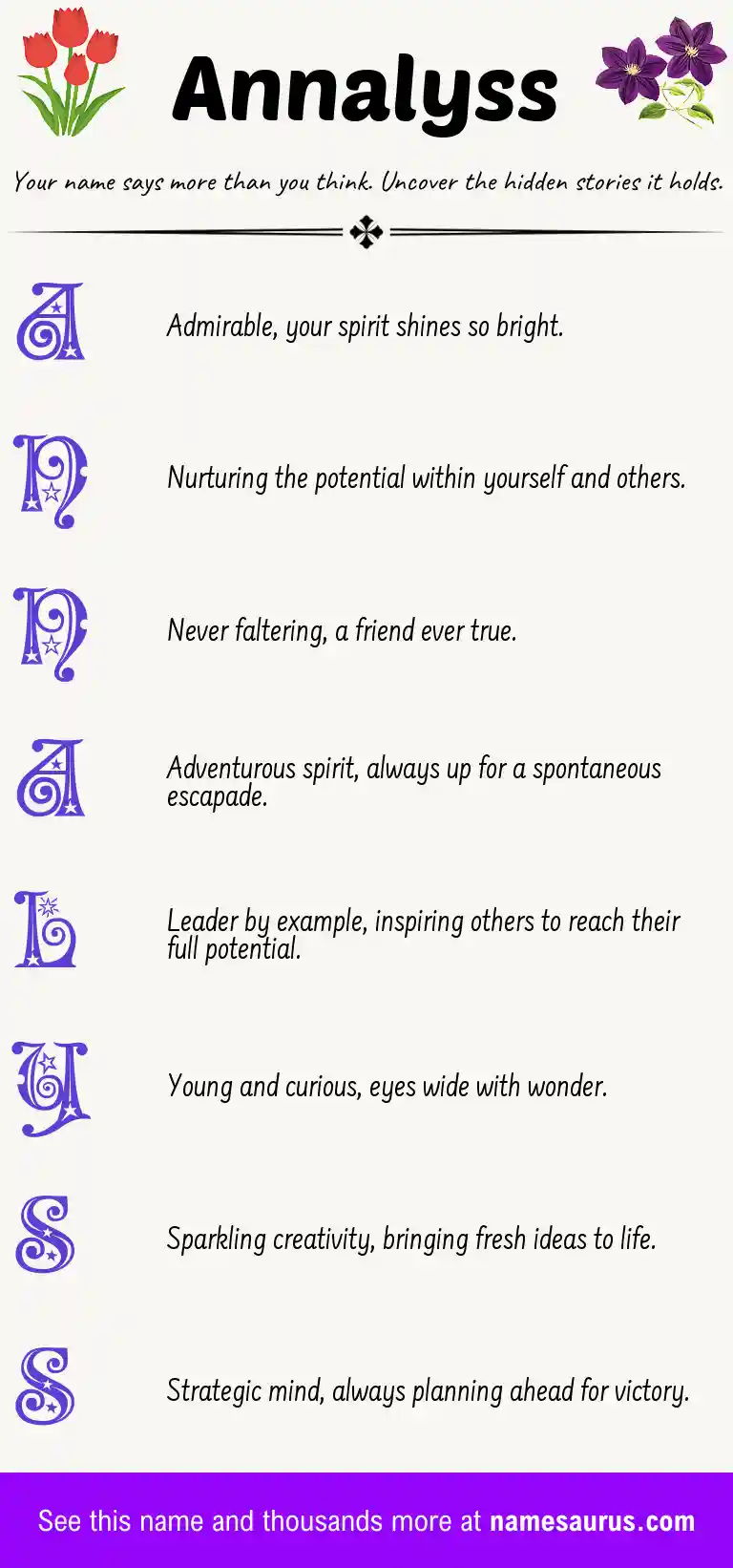 Acrostic poem about Annalyss.
