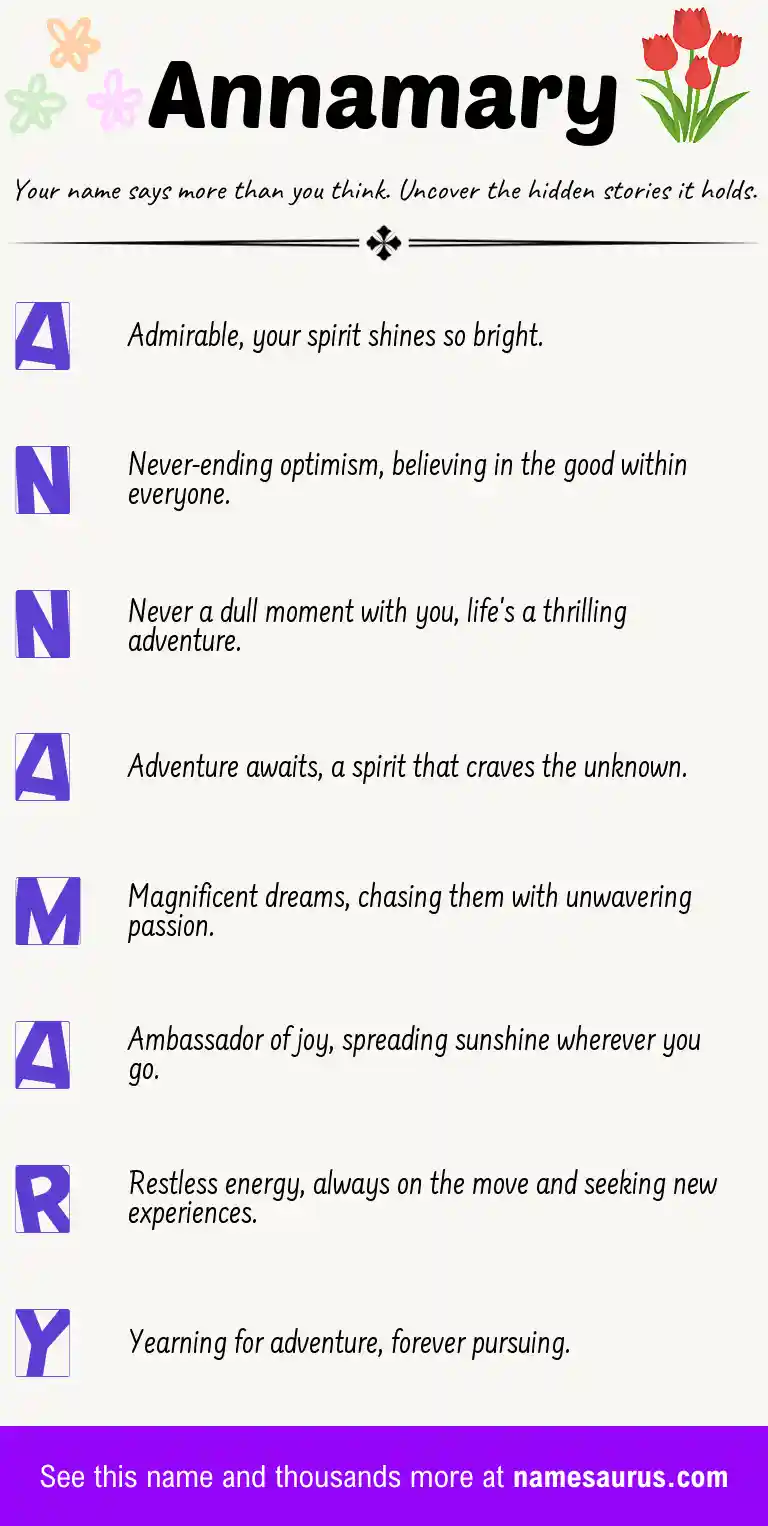 Acrostic poem about Annamary.
