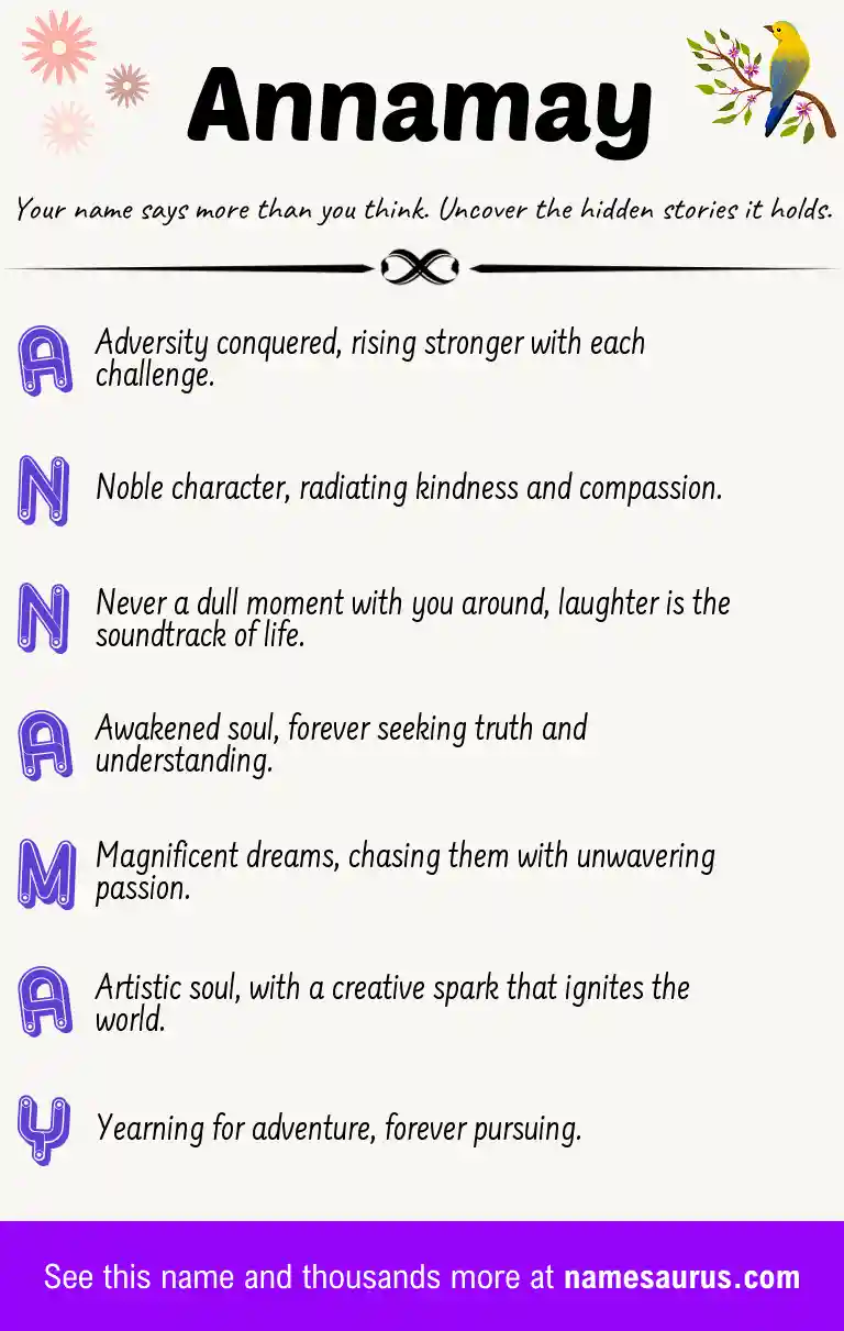 Acrostic poem about Annamay.