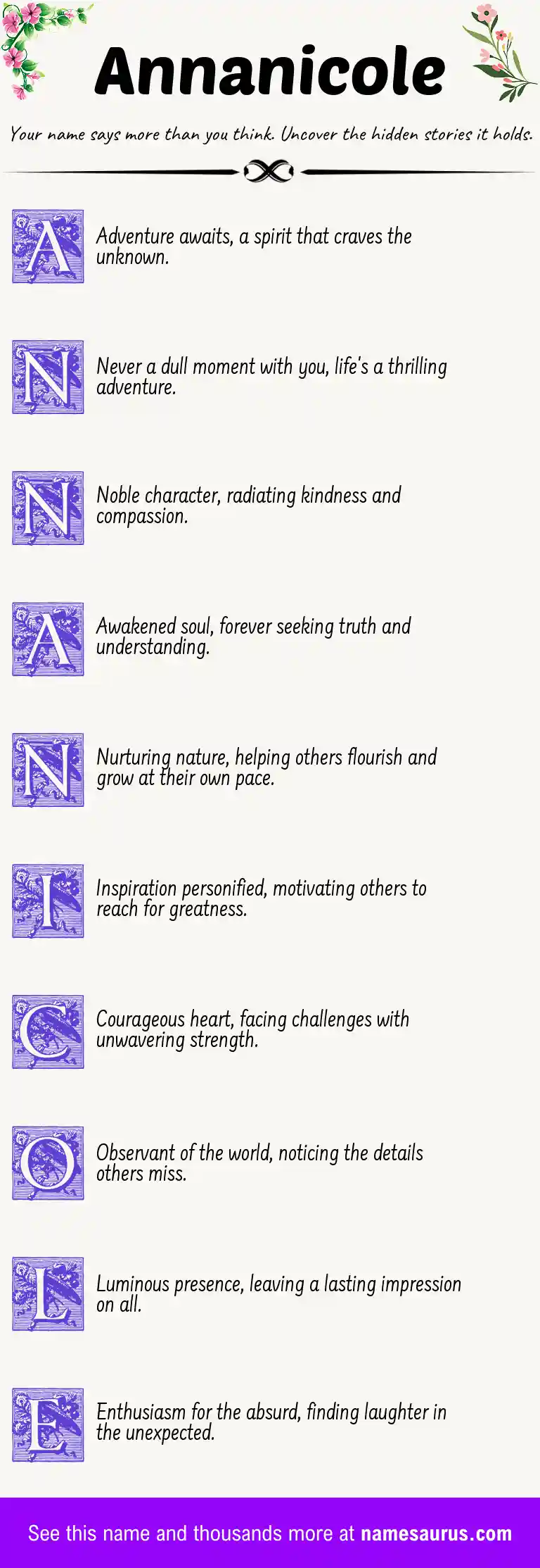 Acrostic poem about Annanicole.