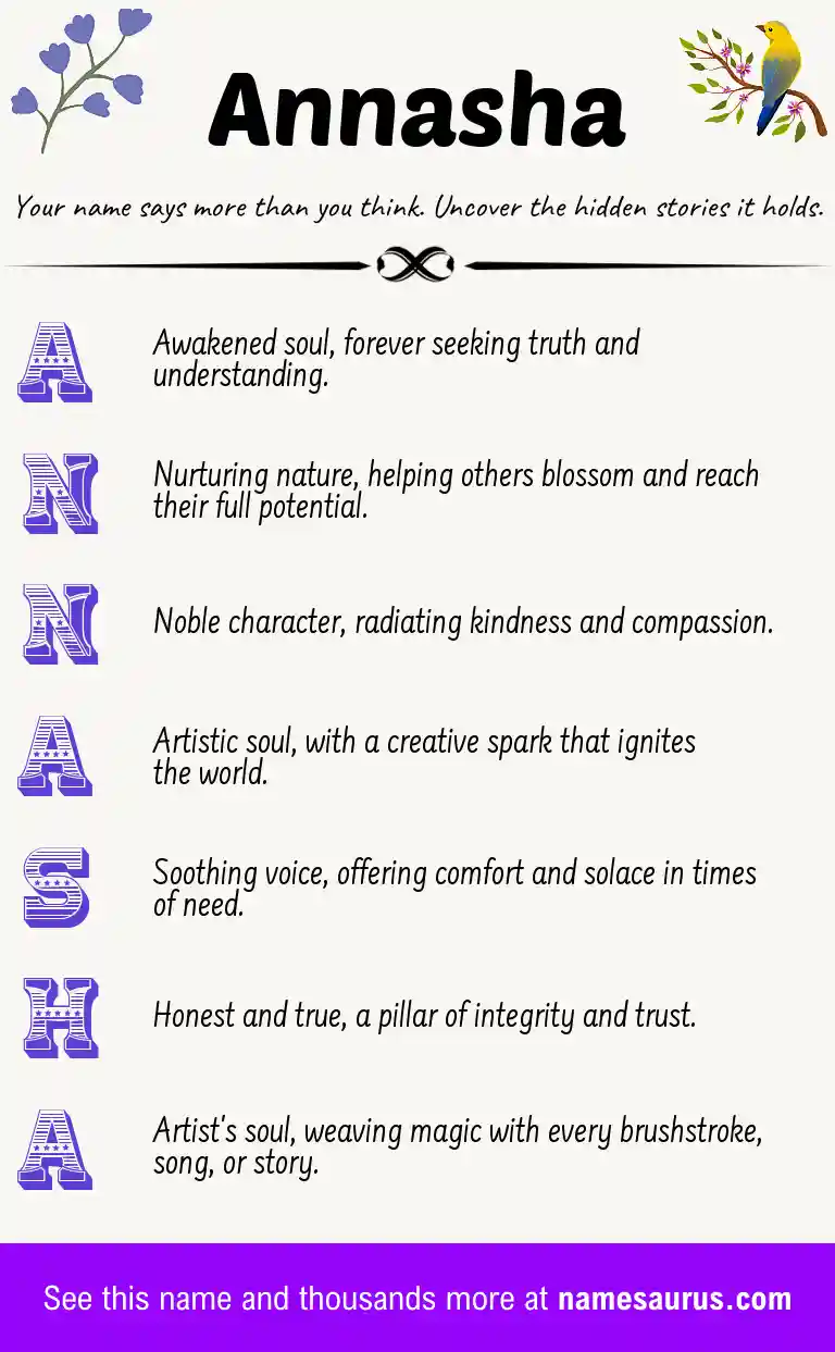 Acrostic poem about Annasha.