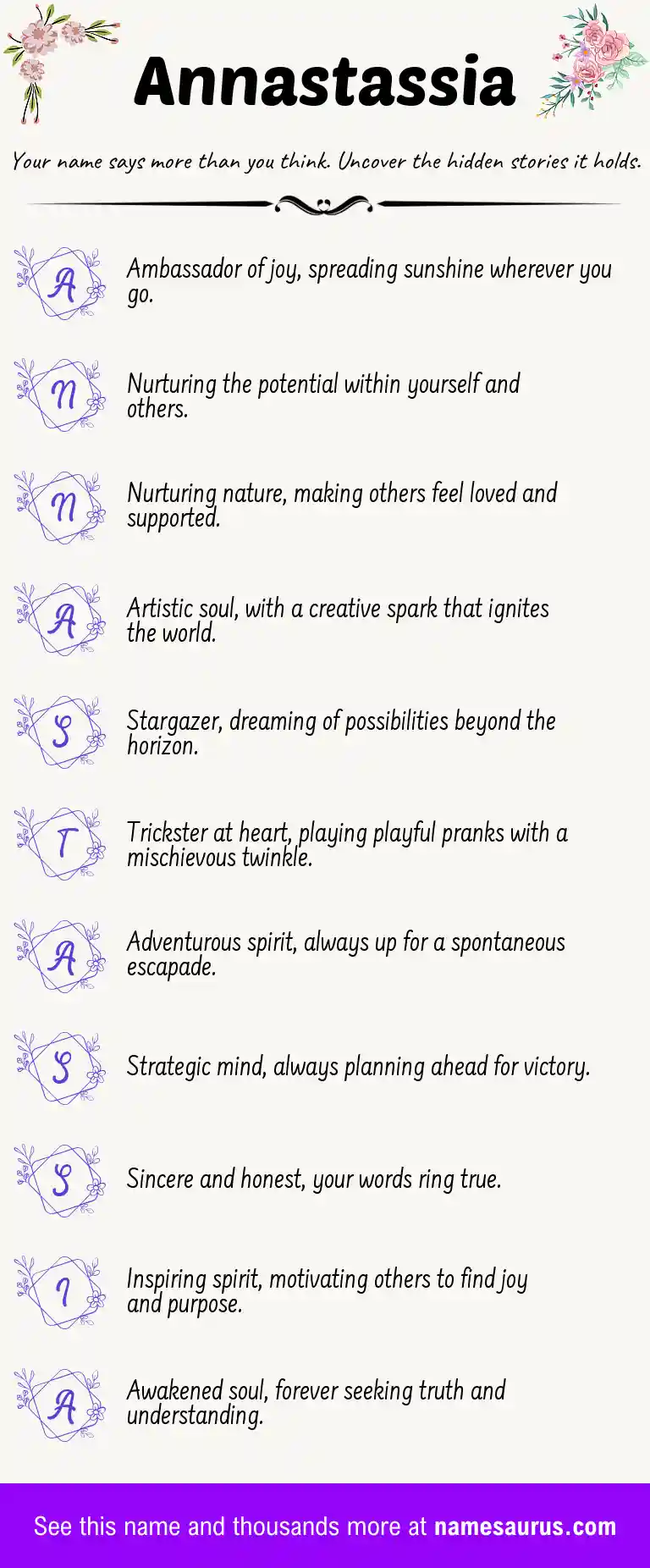 Acrostic poem about Annastassia.