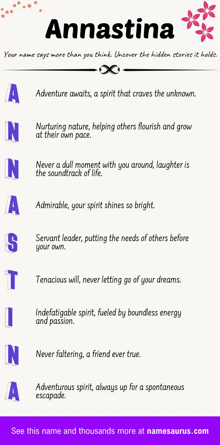 Acrostic poem about Annastina.
