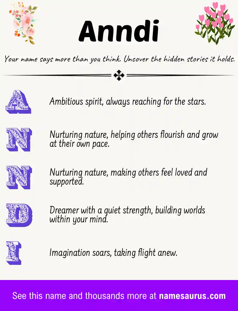 Acrostic poem about Anndi.