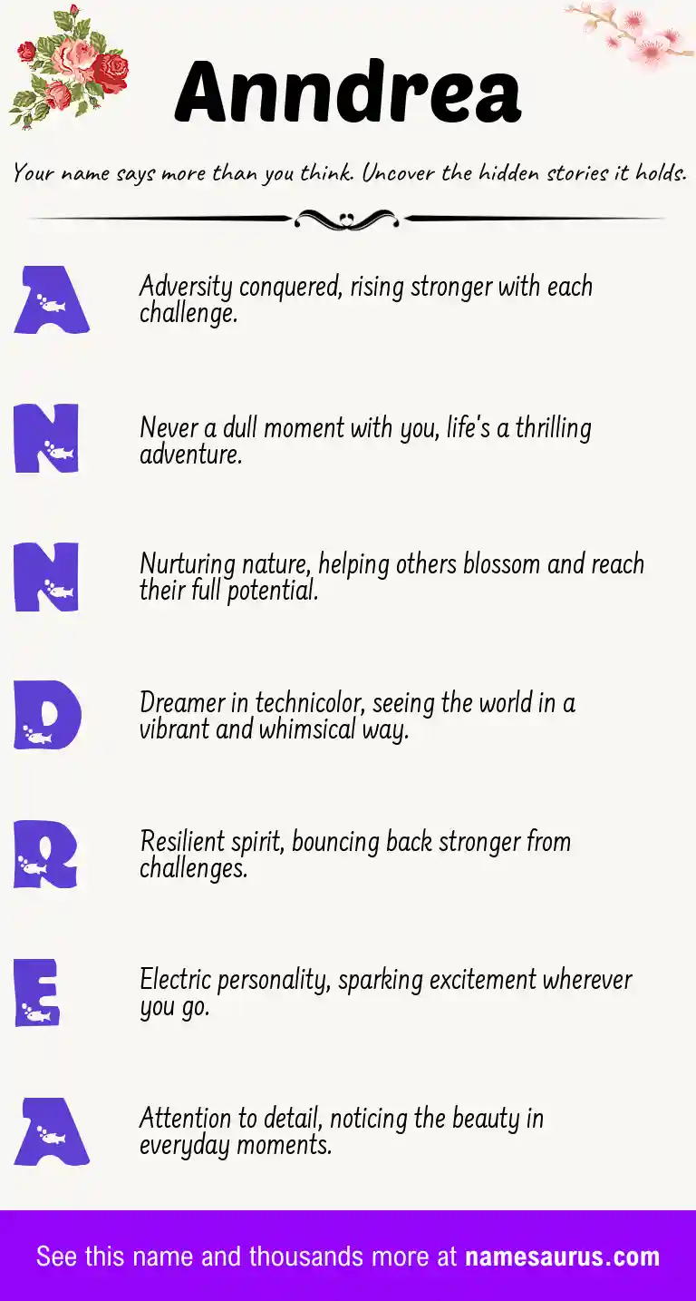 Acrostic poem about Anndrea.