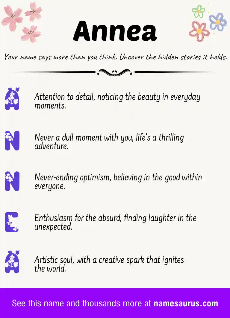 Acrostic poem about Annea.
