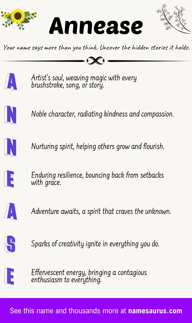 Acrostic poem about Annease.