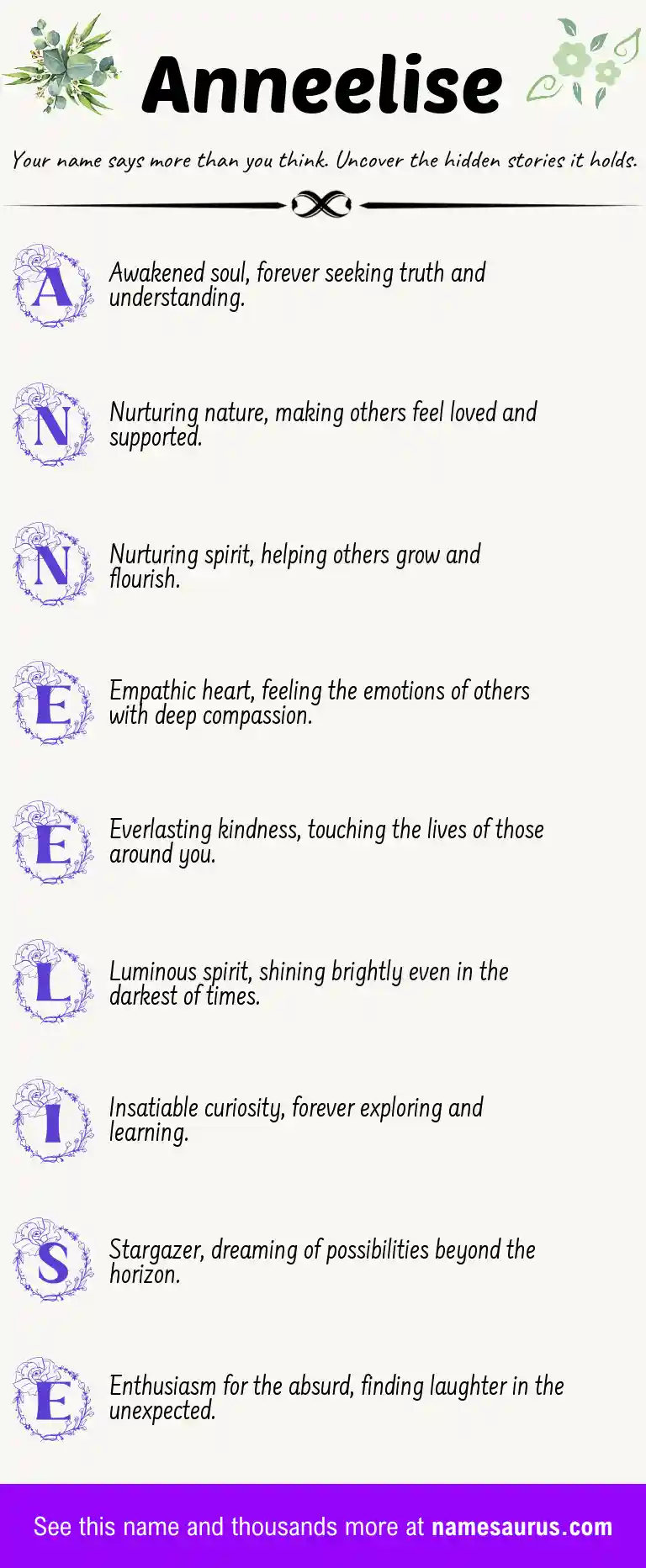 Acrostic poem about Anneelise.