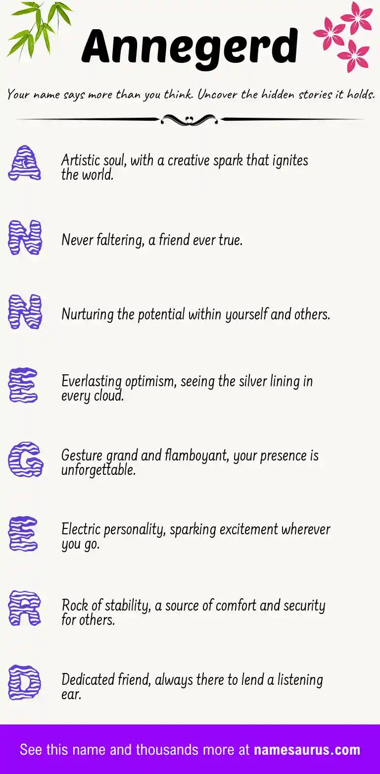 Acrostic poem about Annegerd.