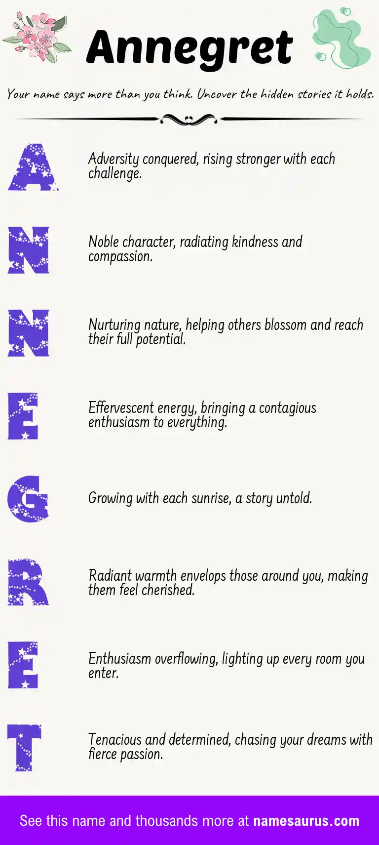 Acrostic poem about Annegret.