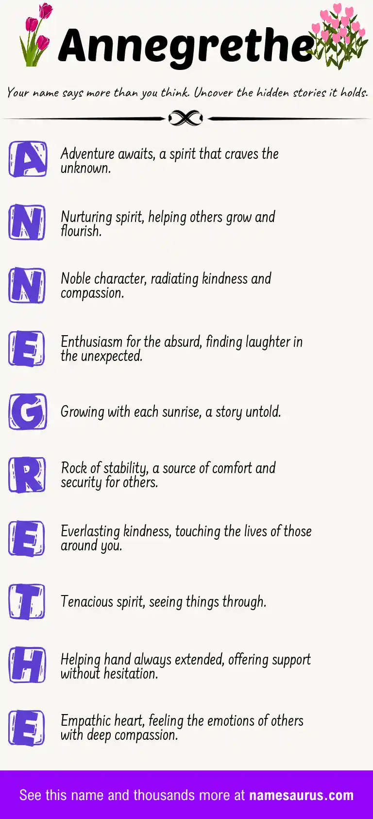 Acrostic poem about Annegrethe.