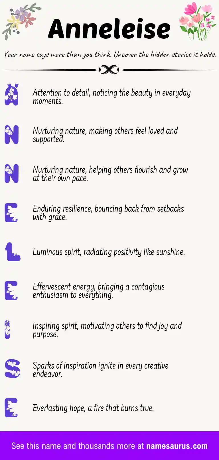 Acrostic poem about Anneleise.