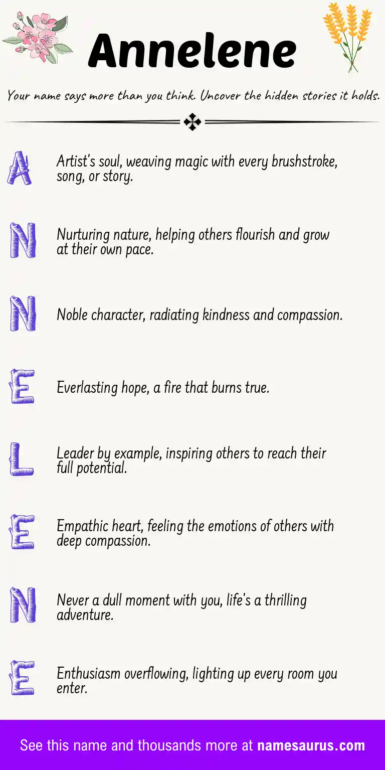 Acrostic poem about Annelene.