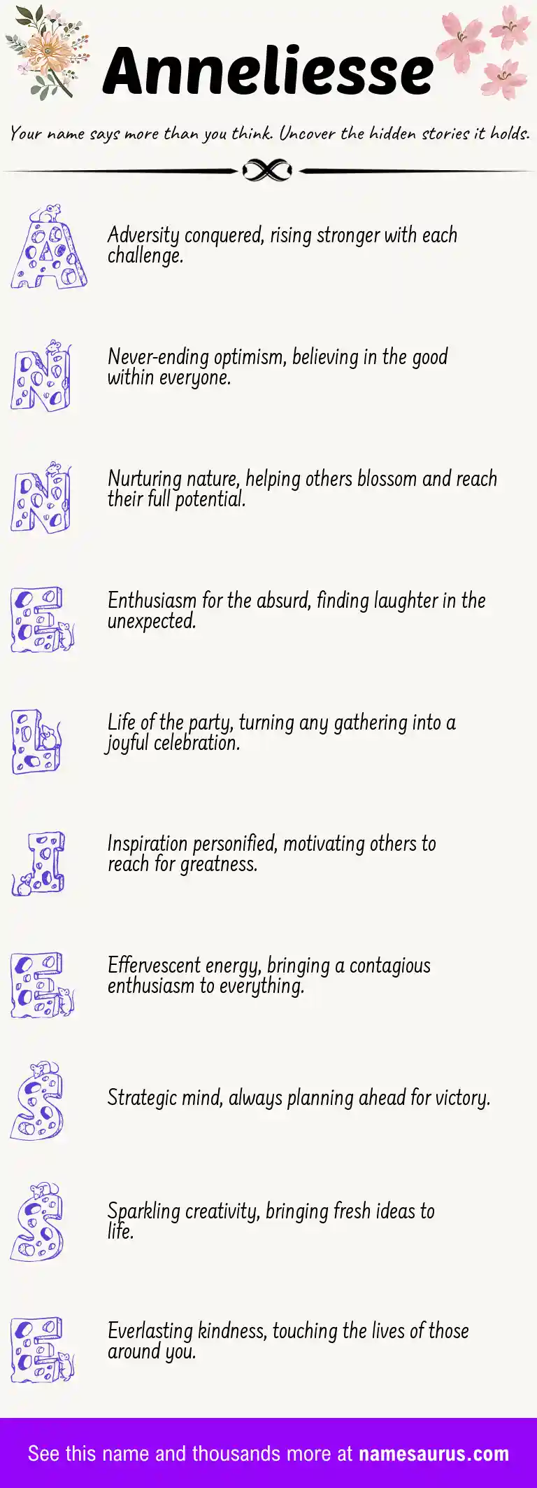Acrostic poem about Anneliesse.