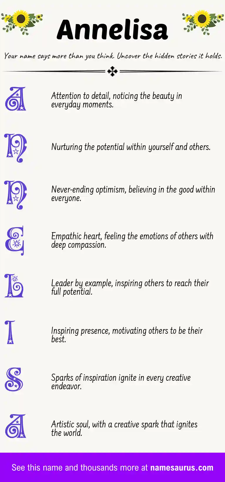 Acrostic poem about Annelisa.