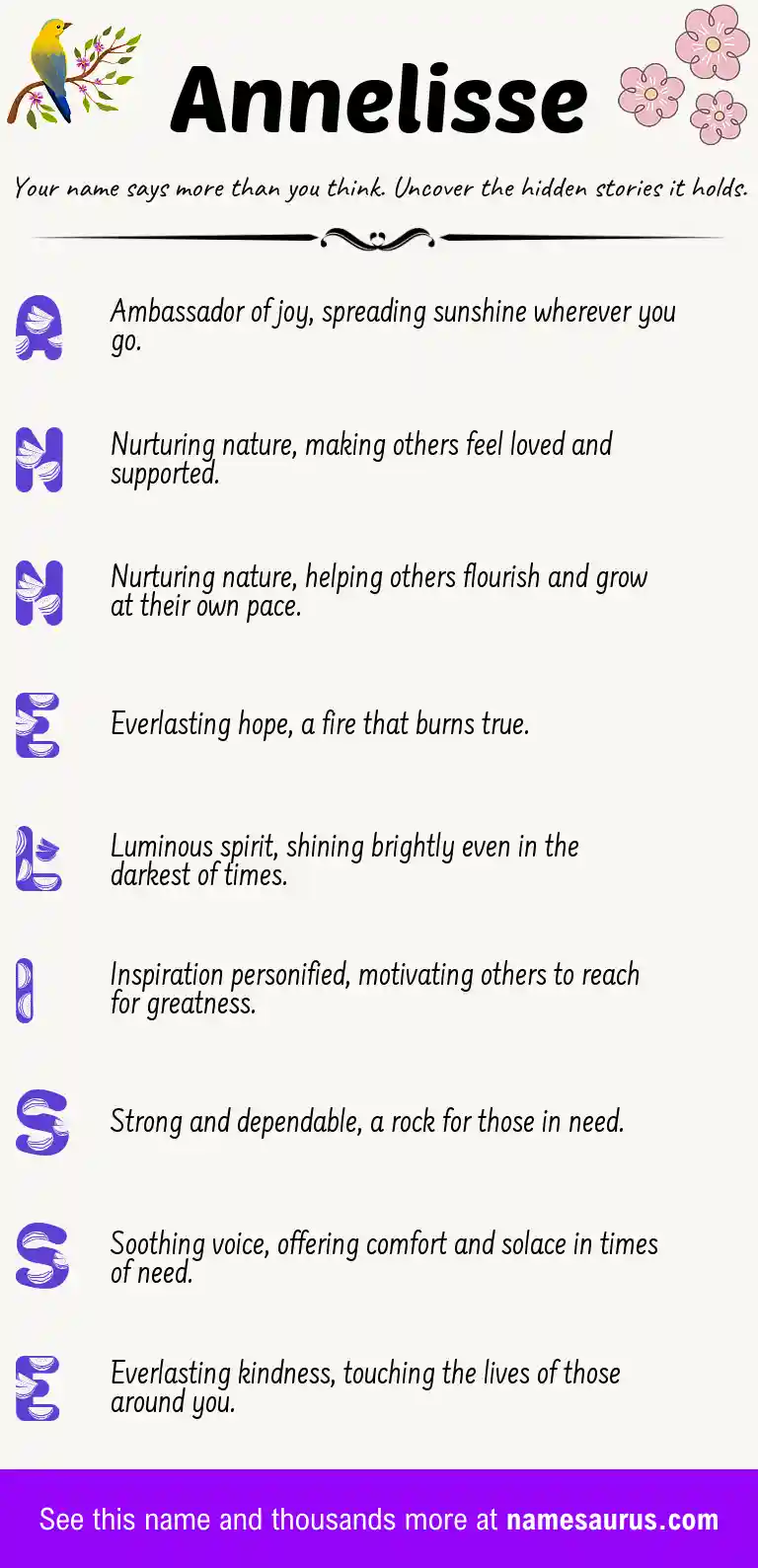 Acrostic poem about Annelisse.