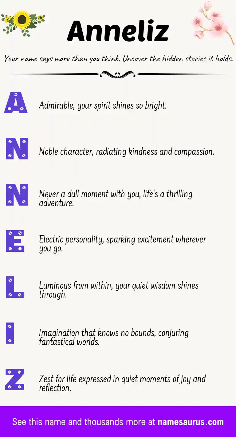 Acrostic poem about Anneliz.
