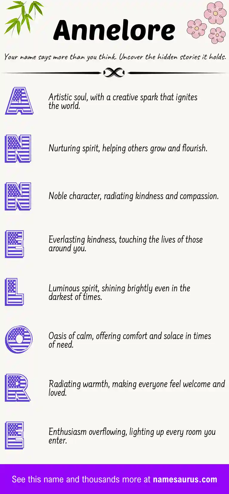 Acrostic poem about Annelore.