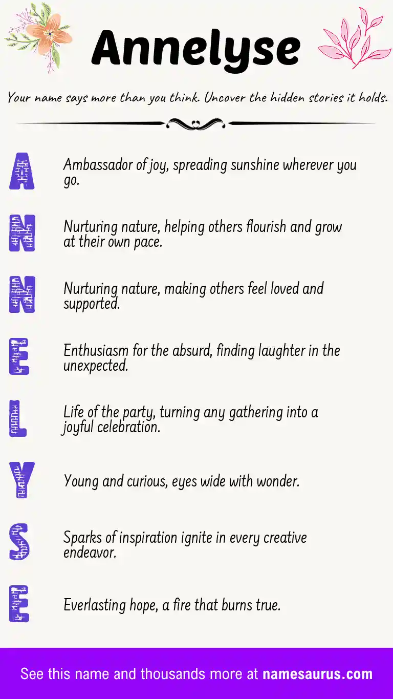 Acrostic poem about Annelyse.