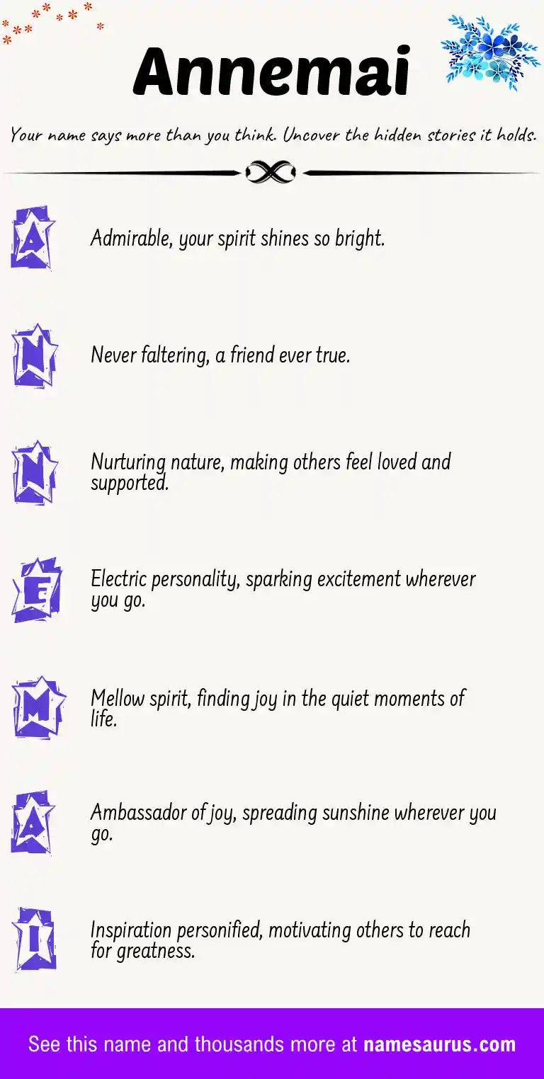 Acrostic poem about Annemai.
