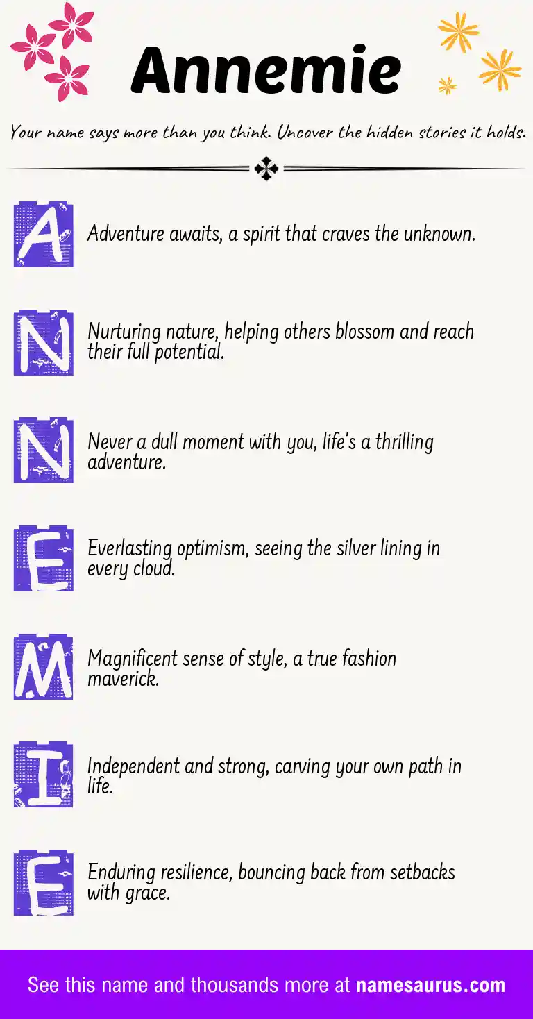 Acrostic poem about Annemie.