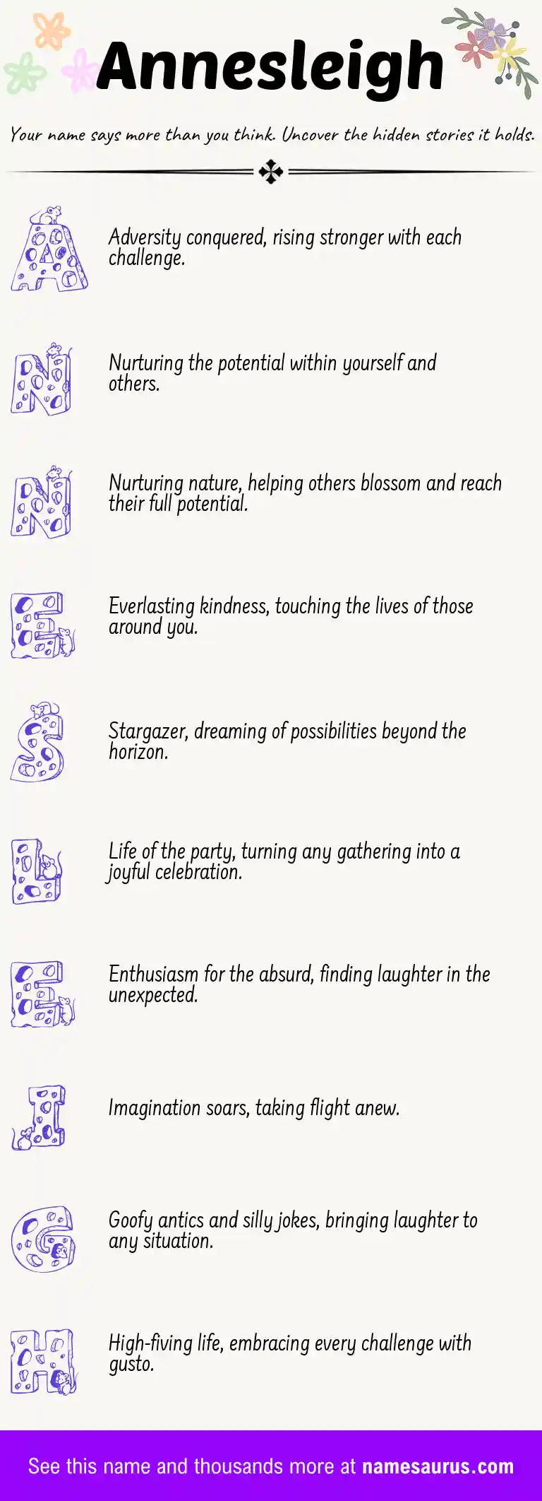 Acrostic poem about Annesleigh.
