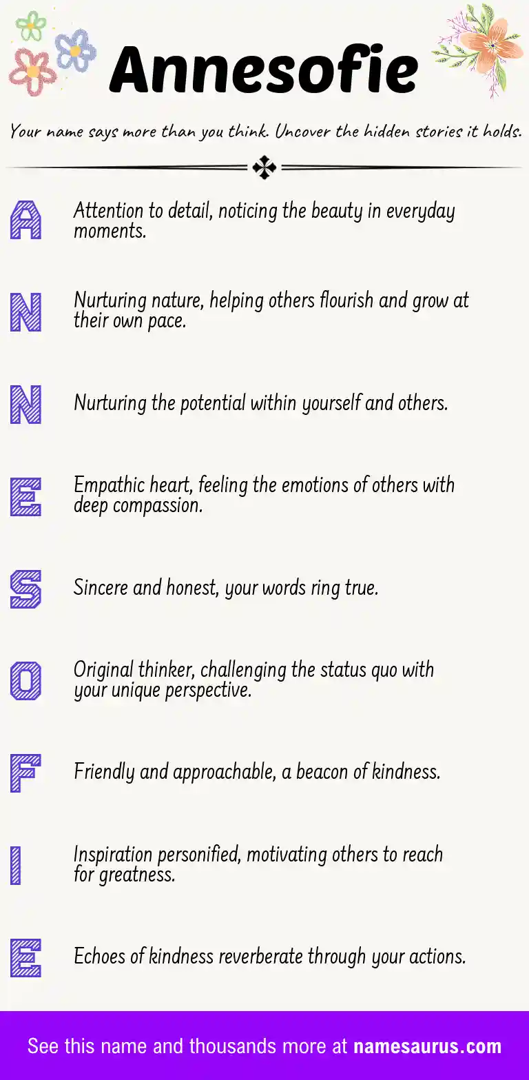 Acrostic poem about Annesofie.