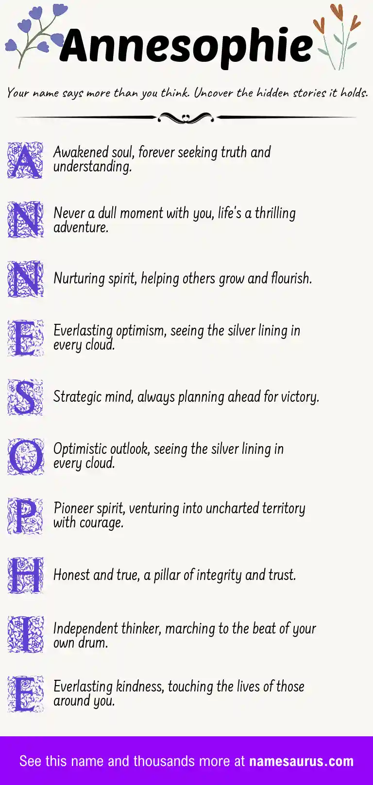 Acrostic poem about Annesophie.
